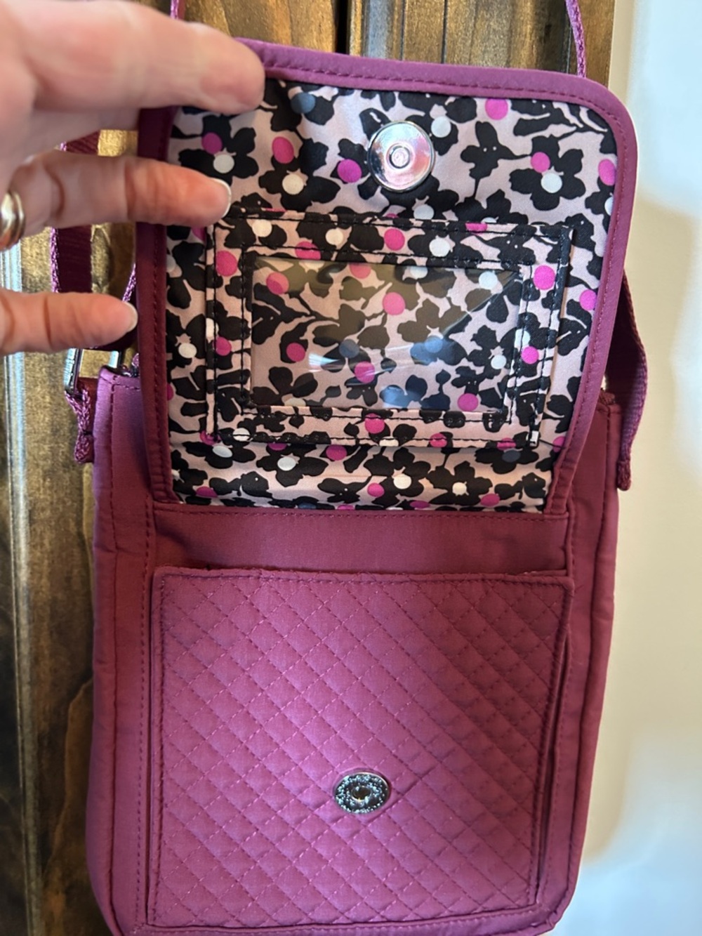Vera Bradley Quilted Crossbody in Berry Pink - Picture 5 of 11